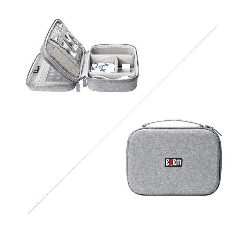 Black and grey EVA digital storage bags showing hand bag shape with carrying handle