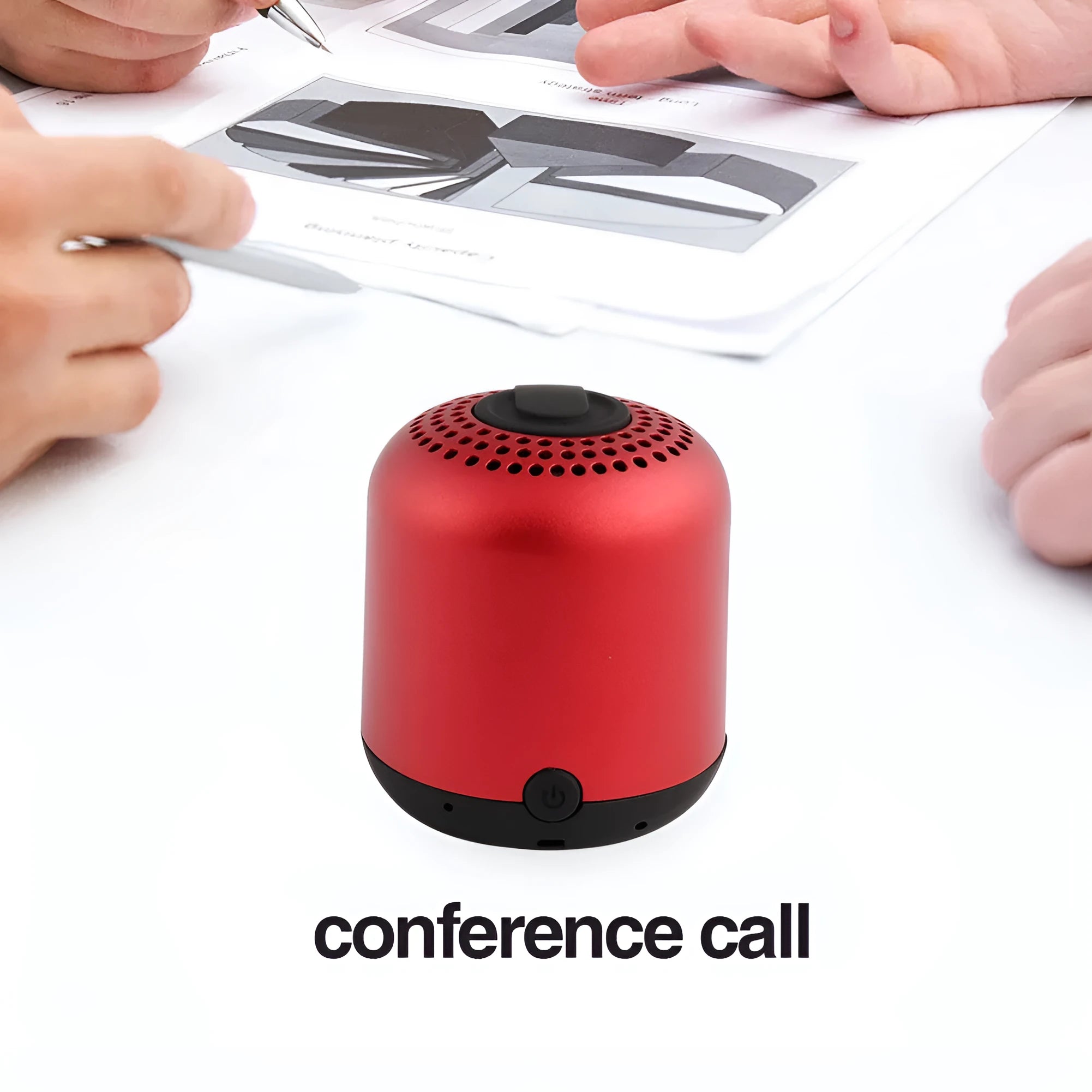 Hieha small cylindrical metal Bluetooth speaker in black, gold, pink, red or silver colour.