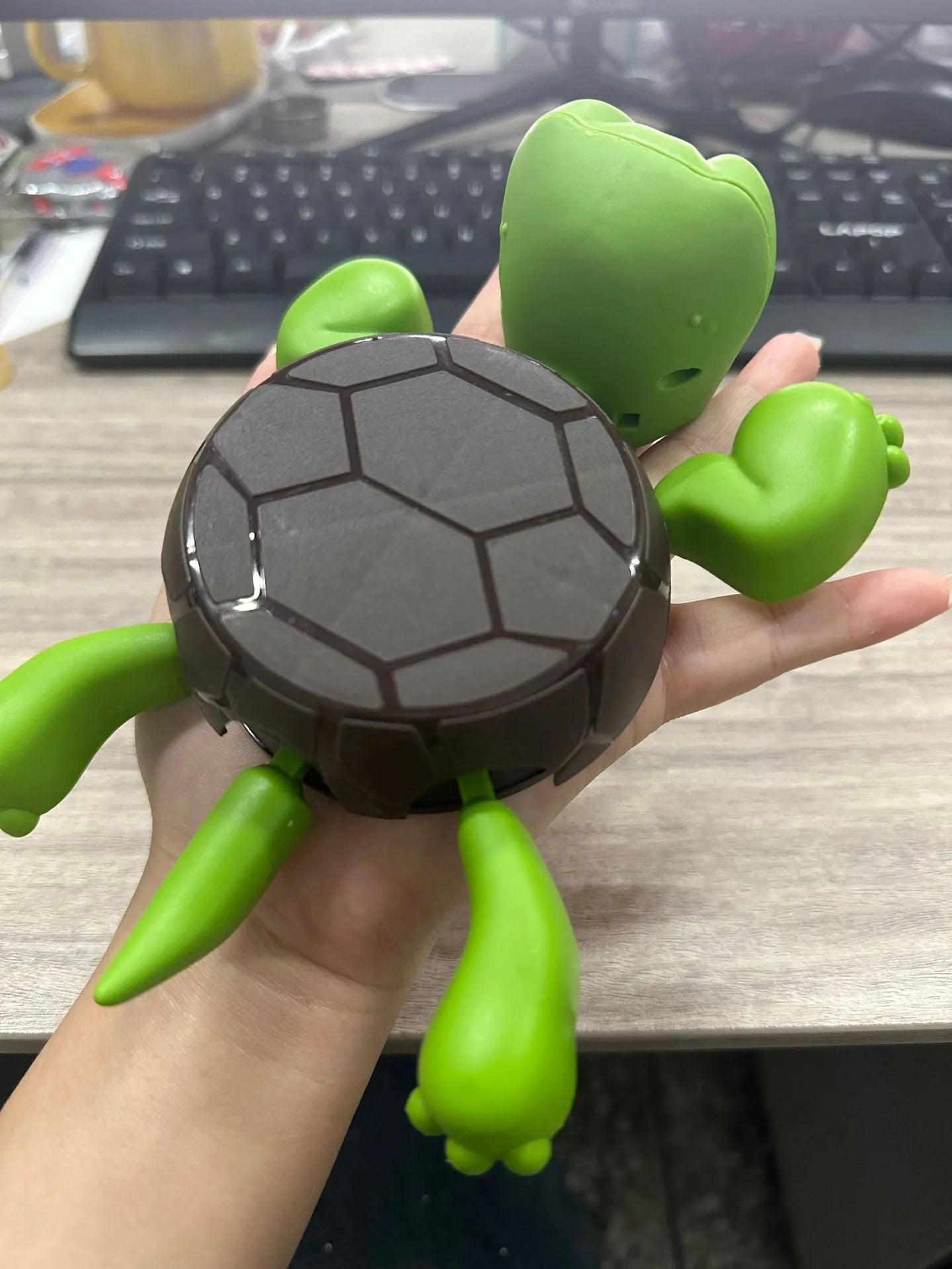 ABS plastic turtle coaster for heat insulation in light green colour