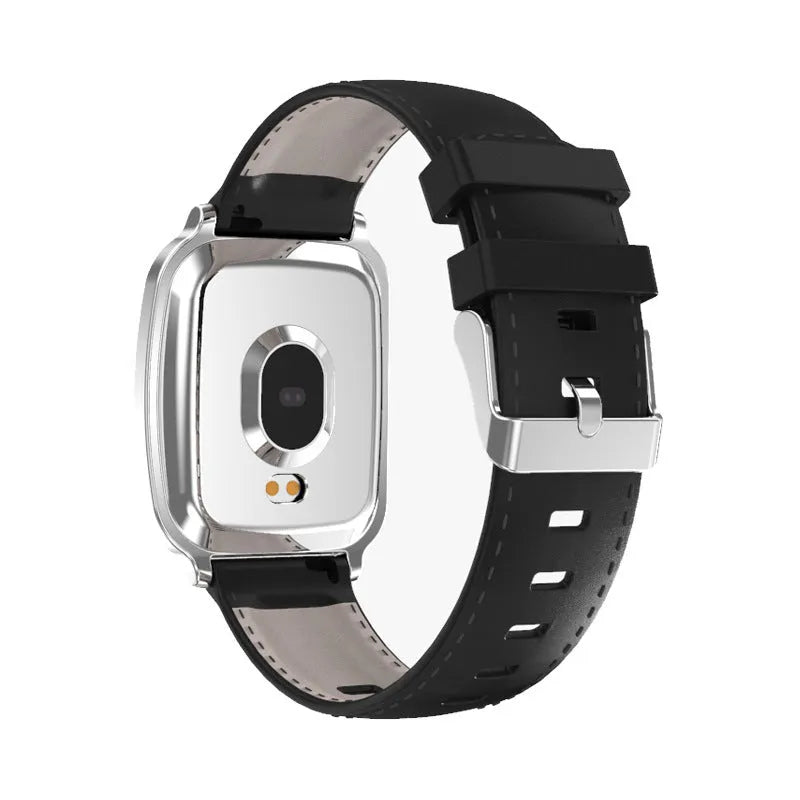 M8 multi-function smart bracelet with zinc alloy body and TPU strap on wrist, displaying heart rate data.