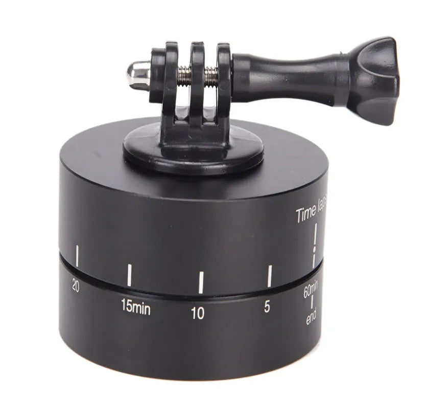 Lapse 360-degree auto-rotate motorised tripod head base for timelapse photography with GoPro and DSLR cameras