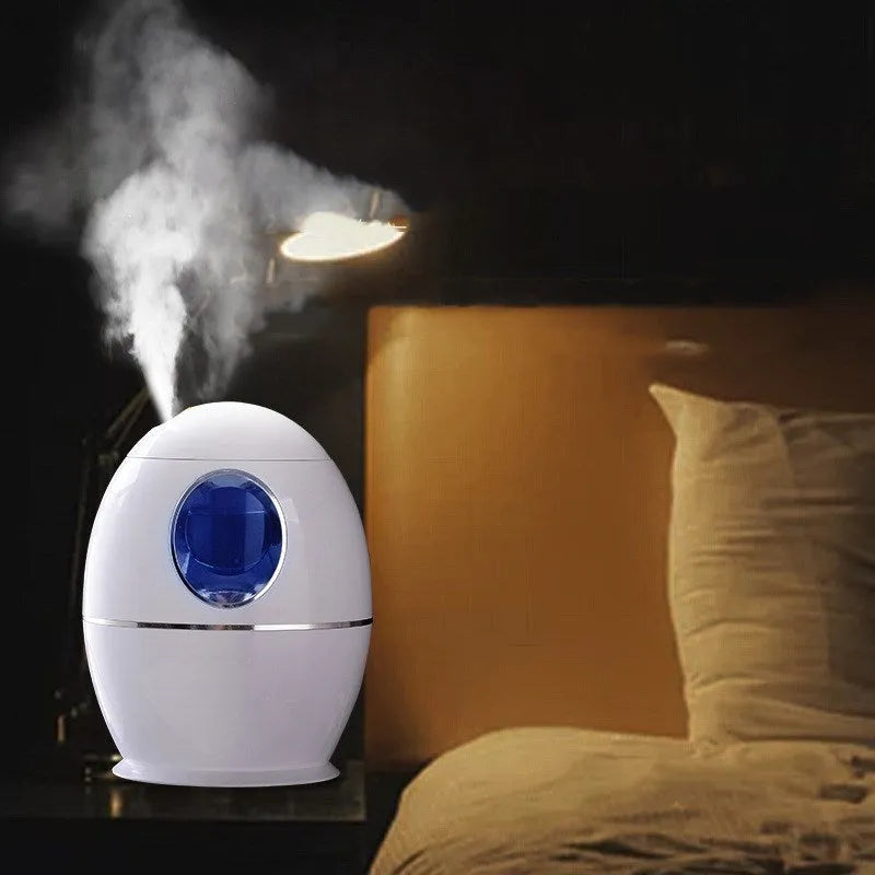 White columnar household air disinfection humidifier with anion function and a large water tank.