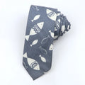 Korean style narrow cotton bow tie with cartoon pattern printing and adjustable neck strap
