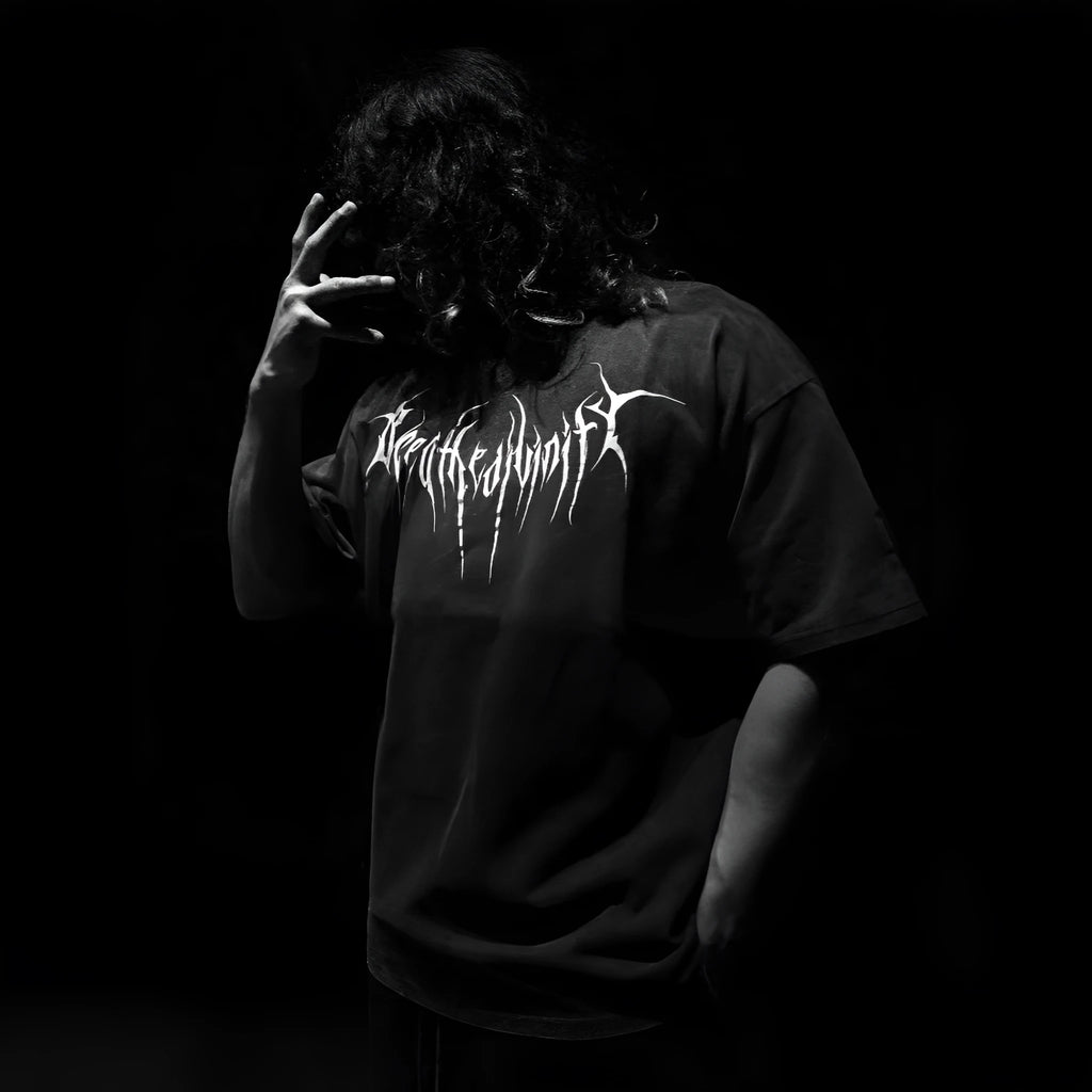 Men's loose fit plus size cotton short sleeve t-shirt in a dark colour with gilding detail.