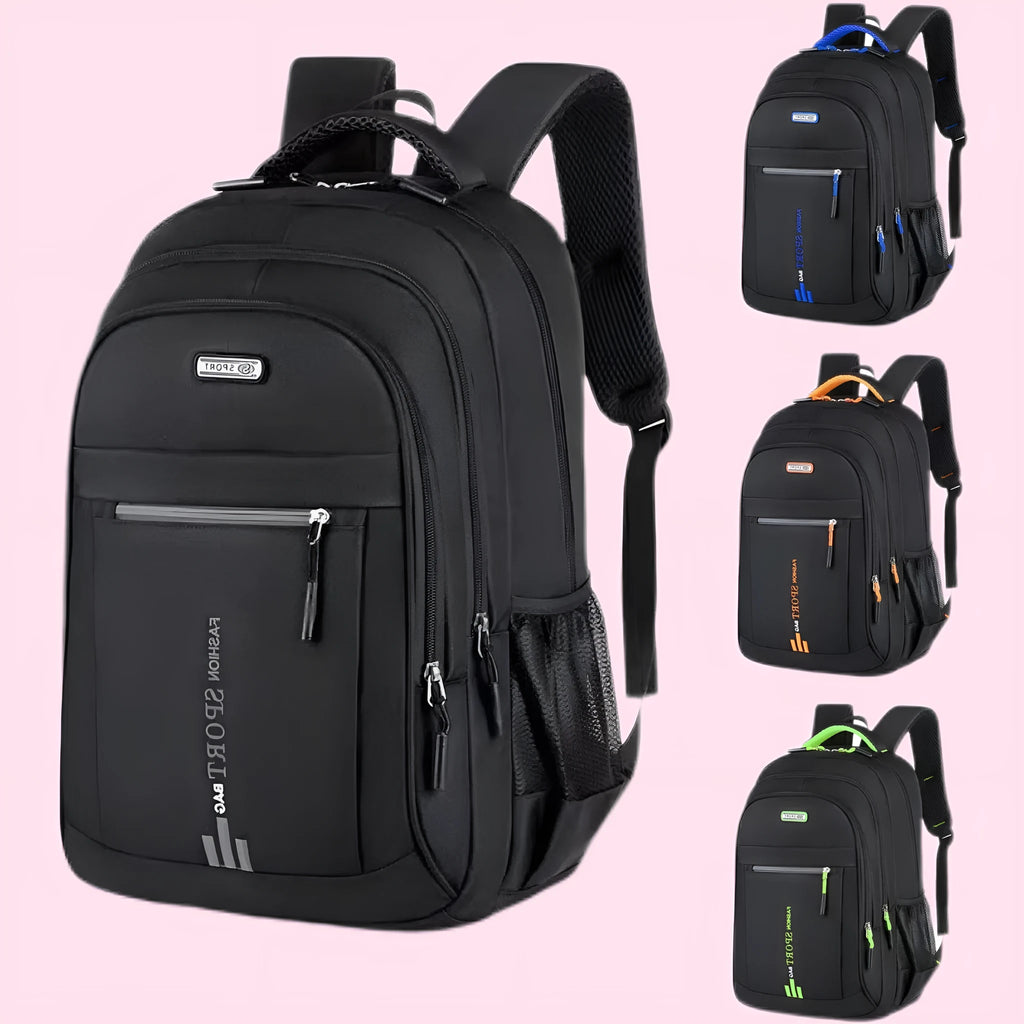 20-35 litre black Oxford cloth backpack with air pillow straps for business travel