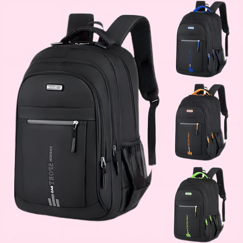 20-35 litre black Oxford cloth backpack with air pillow straps for business travel