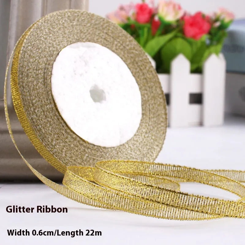 Roll of 0.6cm wide polyester gift ribbon in a choice of colours, with 22 metres per roll.