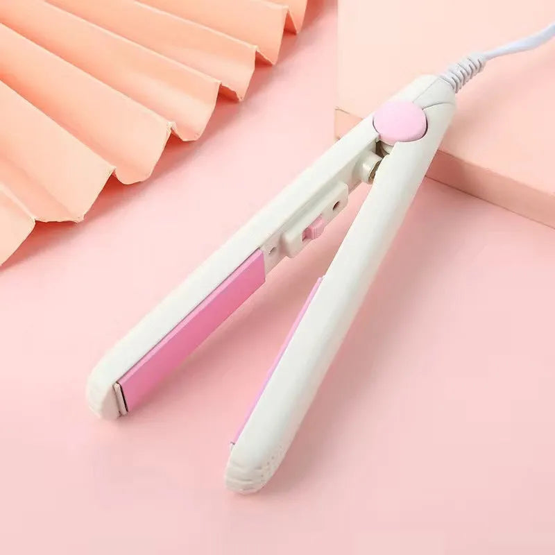 Mini hairdressing splint air bangs hair perm straightening iron with storage box in selected colour