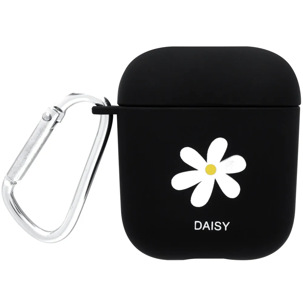 Black and Pink PC hard protective cases for Apple AirPods with decorative back cover designs.
