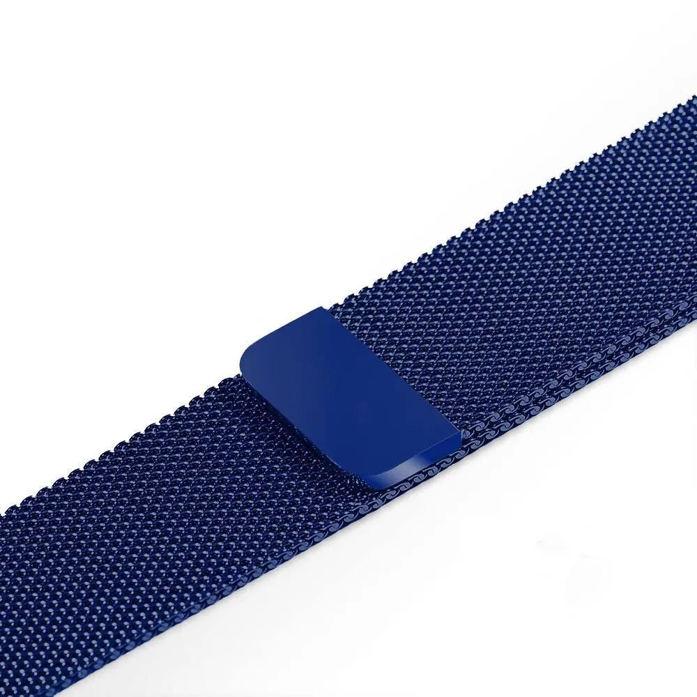 Stainless steel watch strap in silver, shown fitted to a watch with a 42mm case.