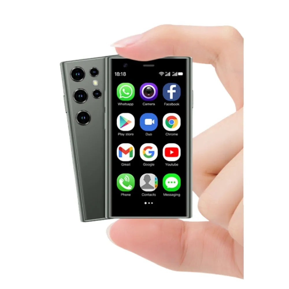 S23PRO & XS15 mini smartphone in black, green or pink purple colours with straight plate design