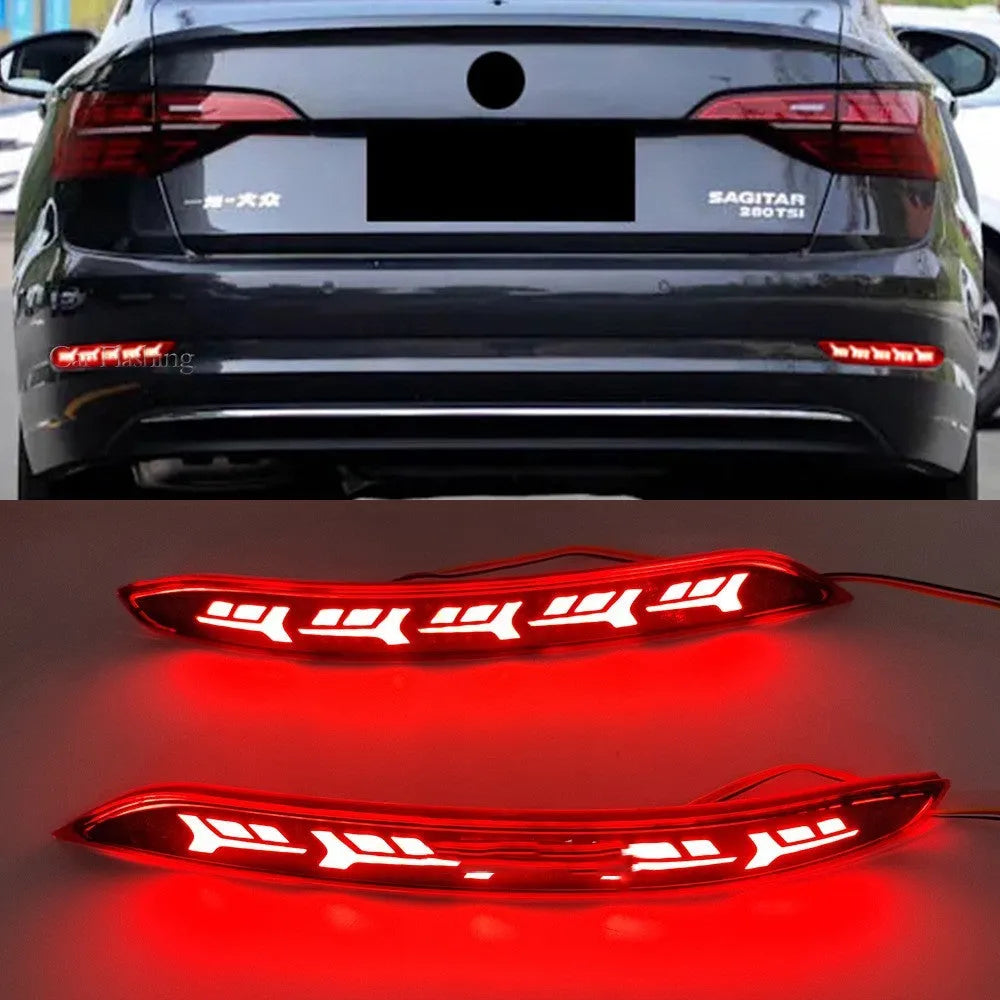 Volkswagen Sagitar rear LED bumper light with scanning water flow animation effect
