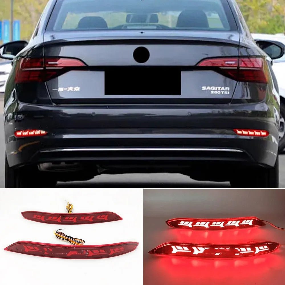 Volkswagen Sagitar rear LED bumper light with scanning water flow animation effect