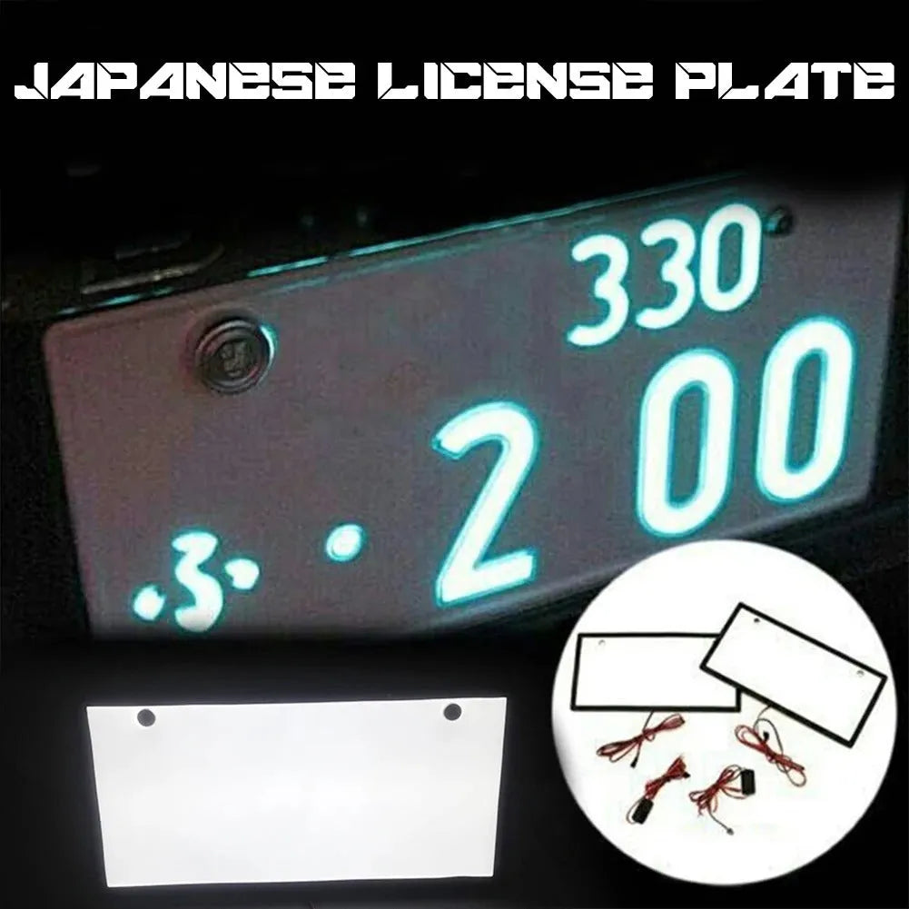 Two plastic-housed LED licence plate light bars for commercial vehicle conversion with 15 lamp beads per unit