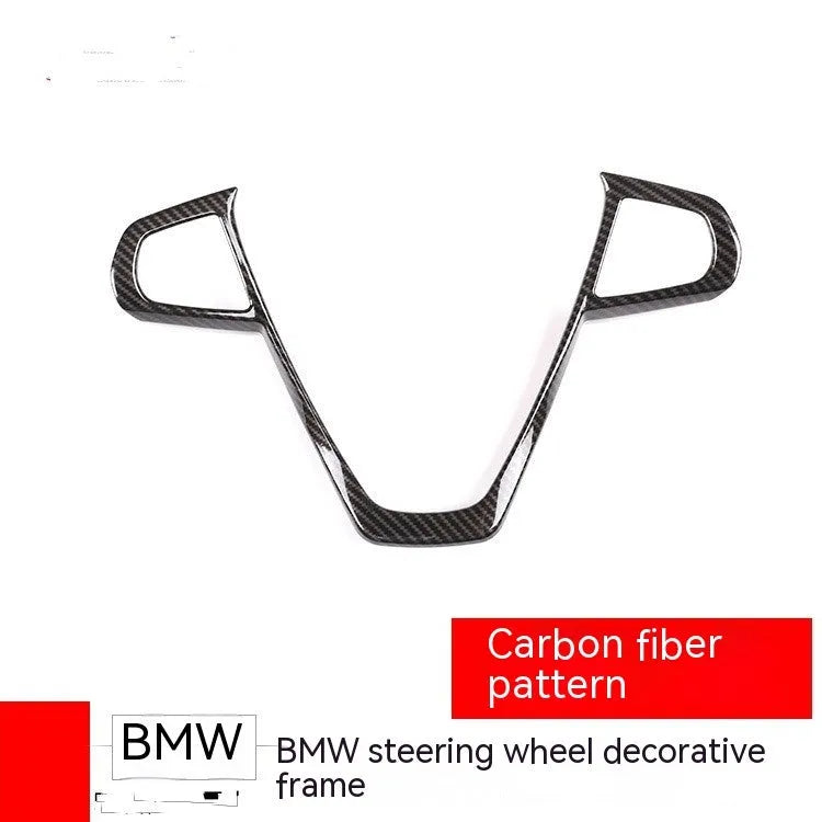 Carbon fibre pattern button frame decoration for BMW steering wheel