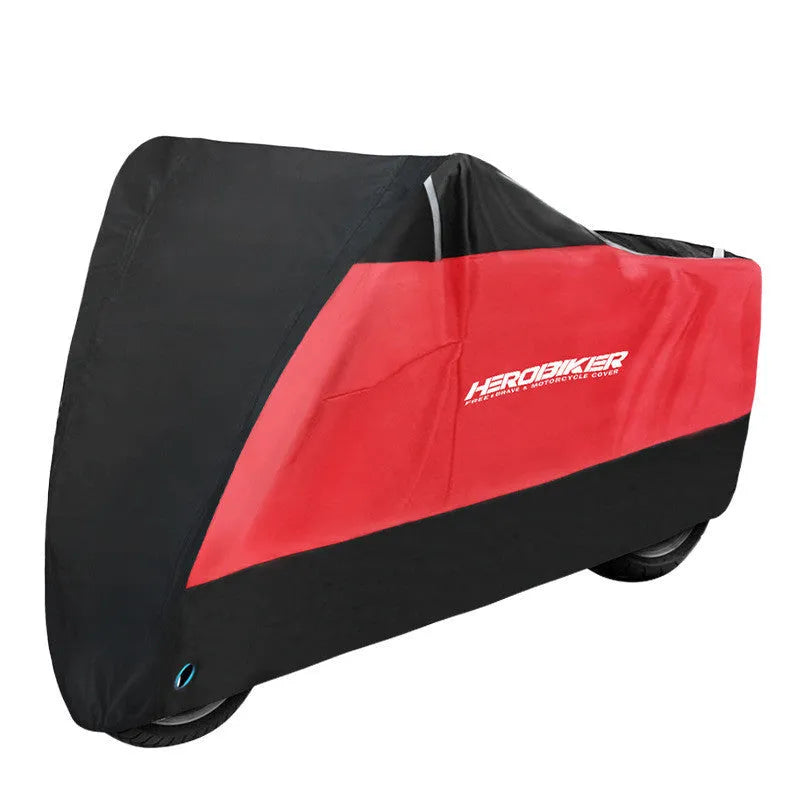 Motorcycle protective cover in polyester material with weather resistance properties