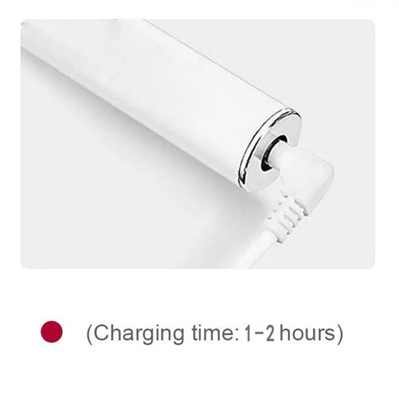 Silver handheld UV disinfection stick on white background, USB rechargeable, 20x300mm, PC aluminium construction