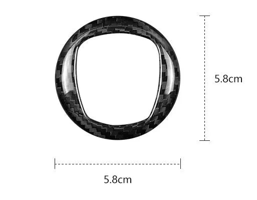 Carbon fibre steering wheel cover decorative sticker in 280mm diameter on car steering wheel