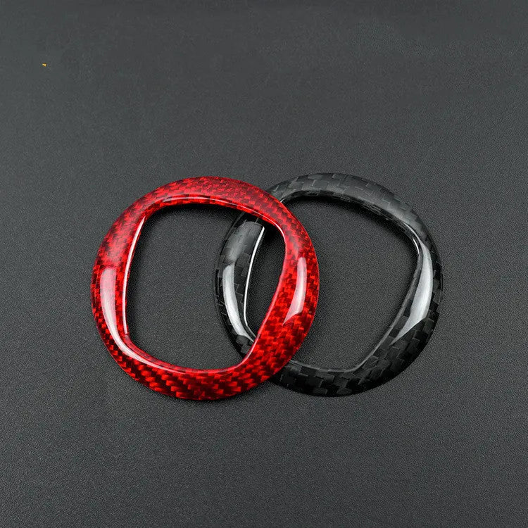 Carbon fibre steering wheel cover decorative sticker in 280mm diameter on car steering wheel