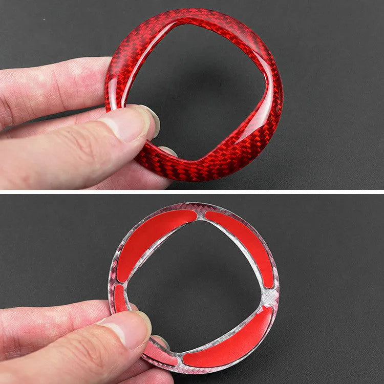 Carbon fibre steering wheel cover decorative sticker in 280mm diameter on car steering wheel