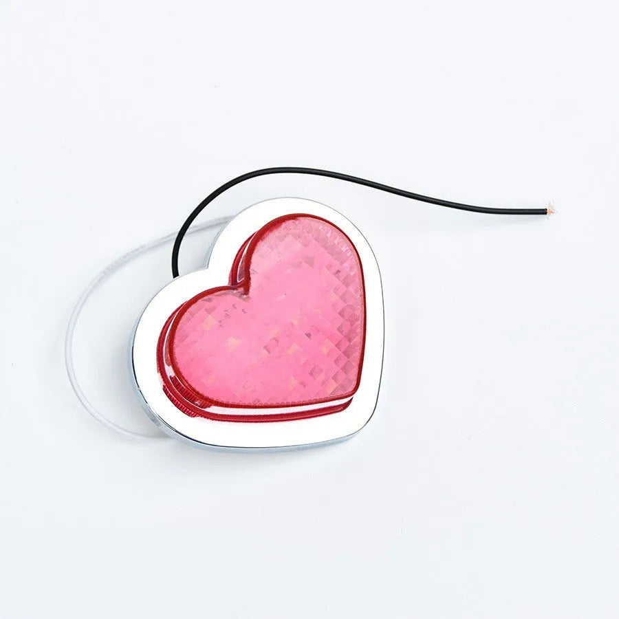 Japanese-style heart-shaped red LED car sidelight for fender mounting