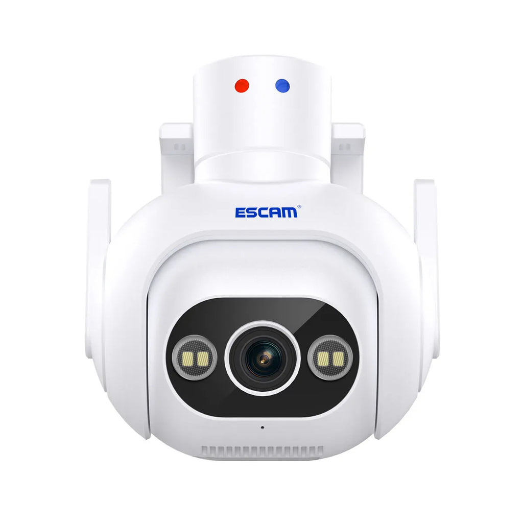 White smart colour night vision security camera with 4mm lens on wall mount bracket
