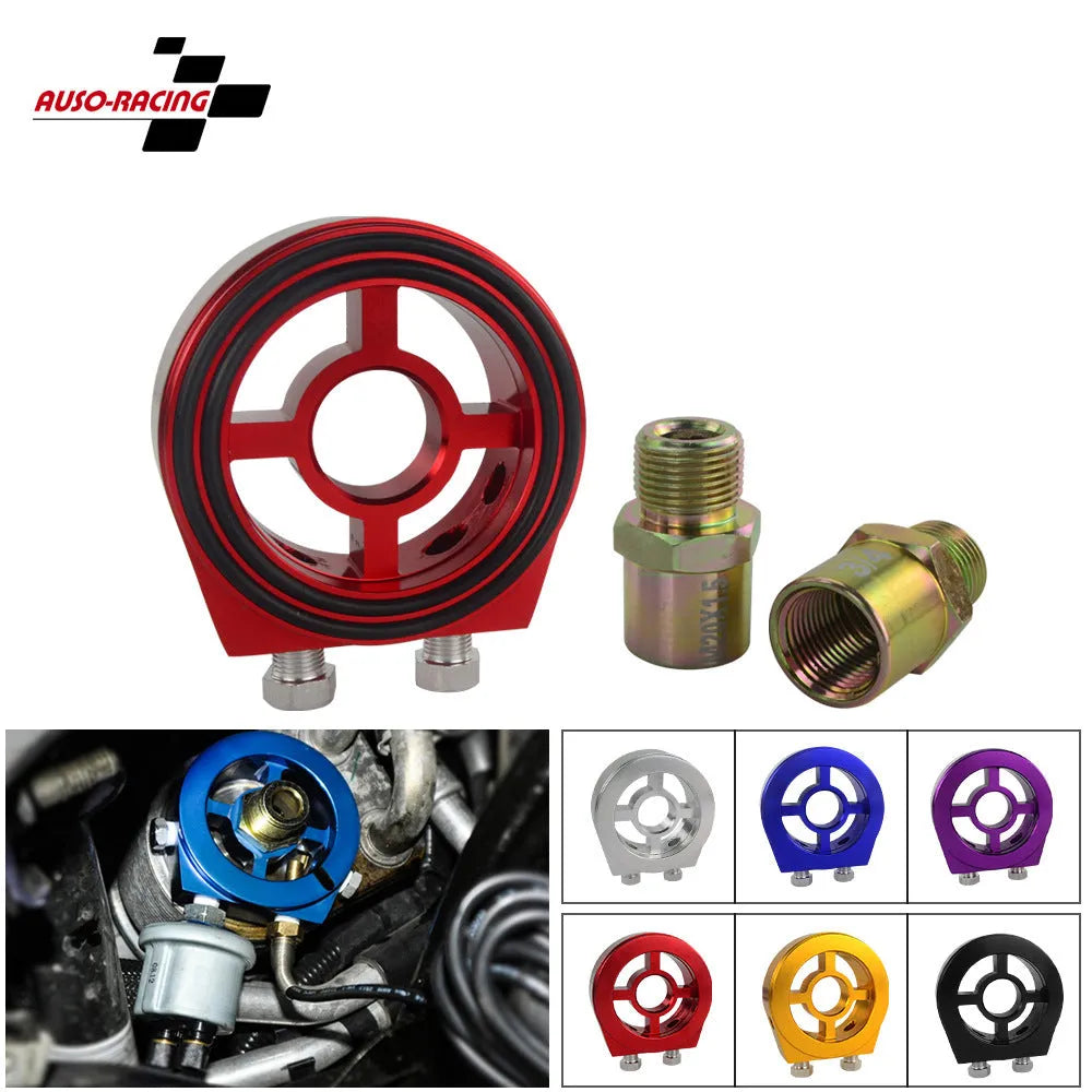 Aluminium oil pressure gauge adapter in multiple colours for universal automotive applications