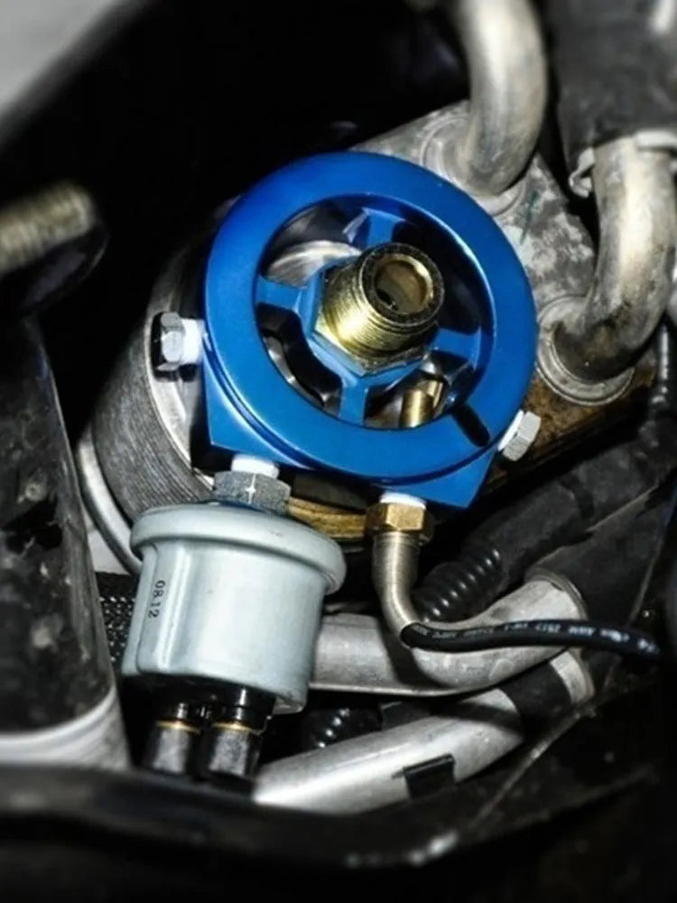 Aluminium oil pressure gauge adapter in multiple colours for universal automotive applications