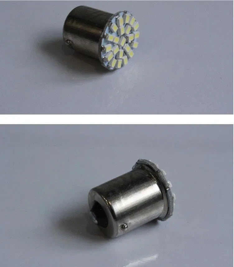 22-LED car brake light and turn signal bulbs with universal 1156/1157 bayonet fitting