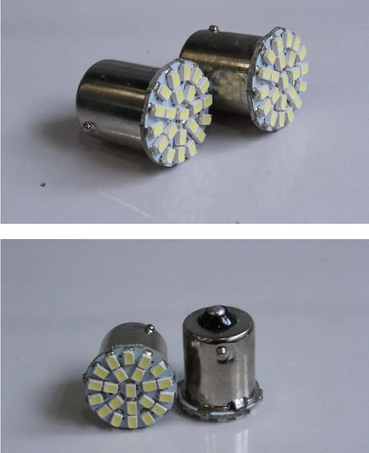 22-LED car brake light and turn signal bulbs with universal 1156/1157 bayonet fitting
