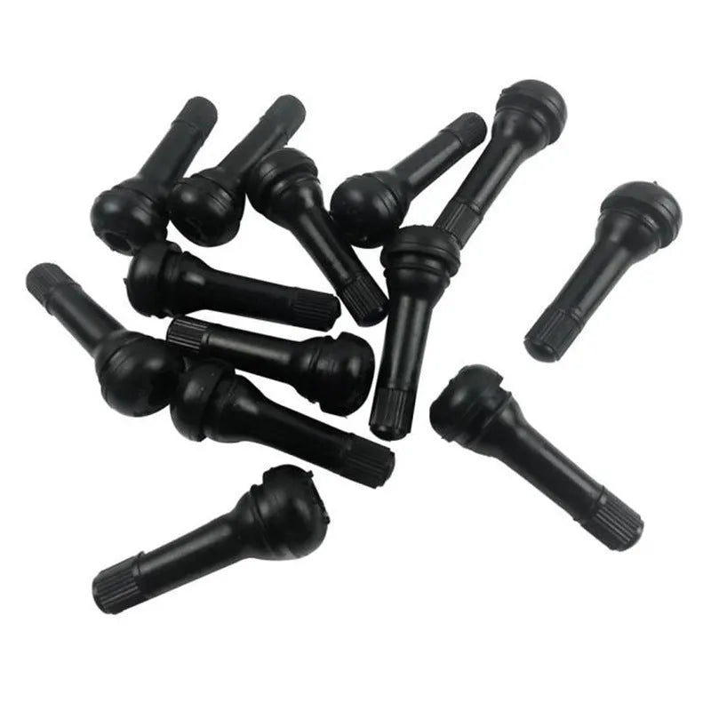 Black copper car tyre valve nozzle showing TR412, TR413, and TR414 valve formats.