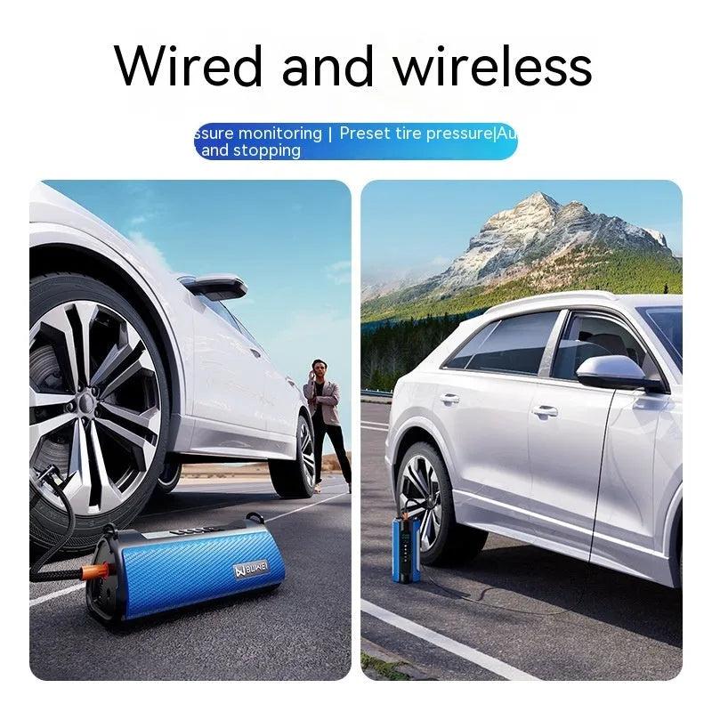 TS01 portable car tyre electric air pump with digital display and extended air pipe