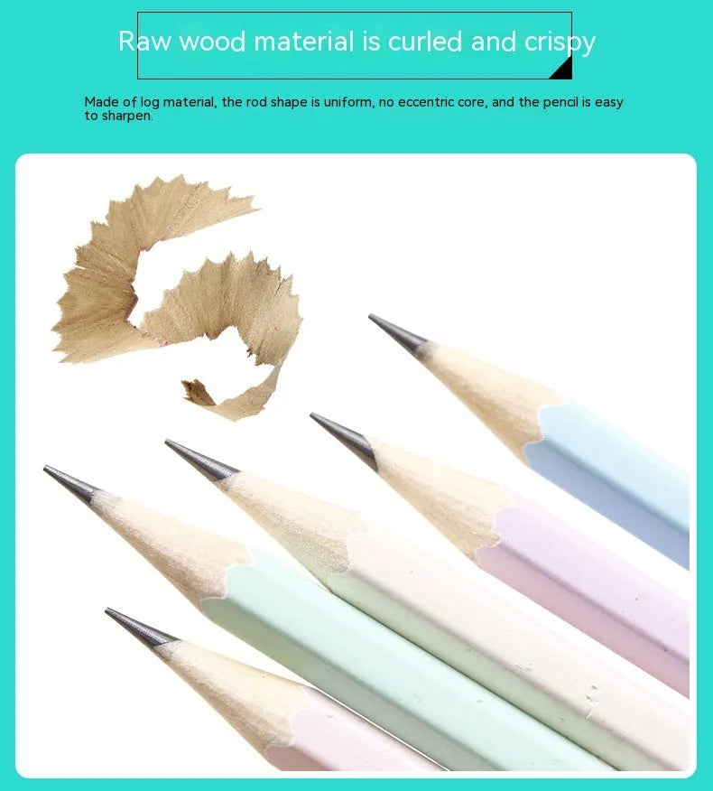 Basswood hexagonal barrel HB pencils in a wooden pack of 50.
