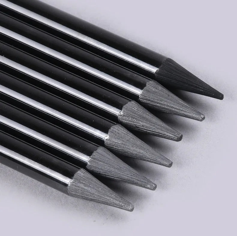 Carbonized pencil suit with solid graphite cores in wooden casing, suction card packaging
