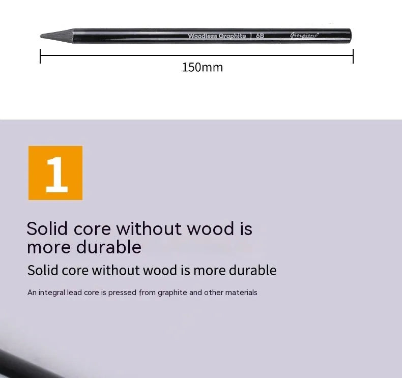 Carbonized pencil suit with solid graphite cores in wooden casing, suction card packaging