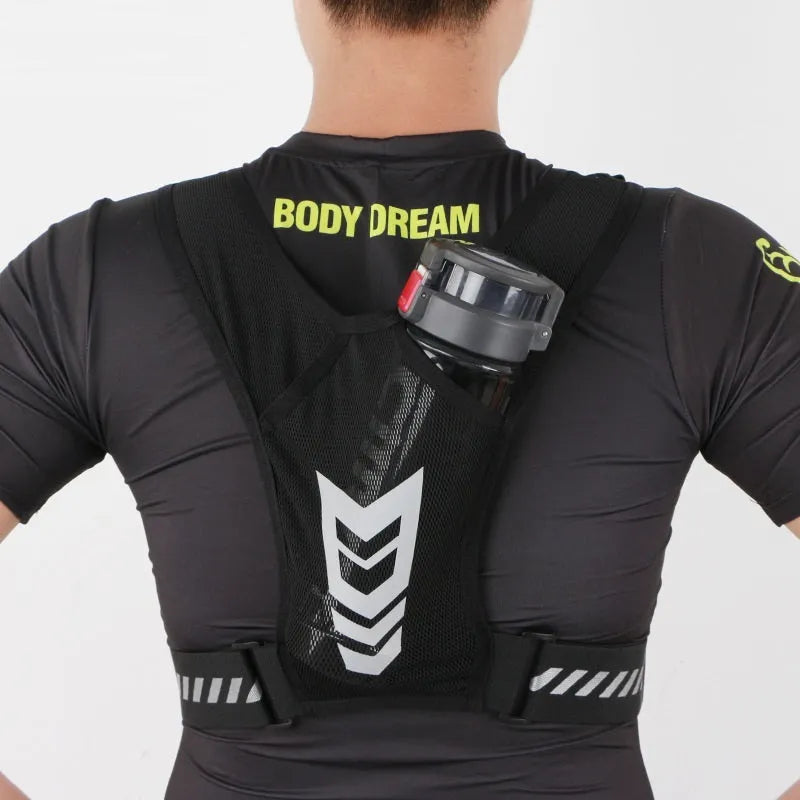 Breathable large capacity polyester chest bag in black with adjustable strap for men and women outdoor travel