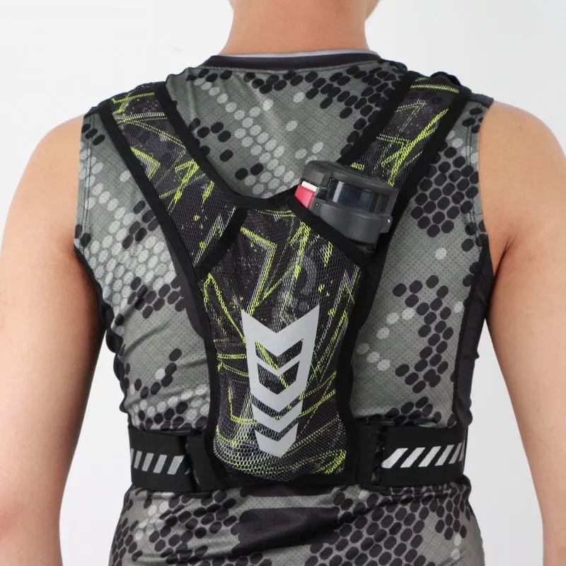 Breathable large capacity polyester chest bag in black with adjustable strap for men and women outdoor travel