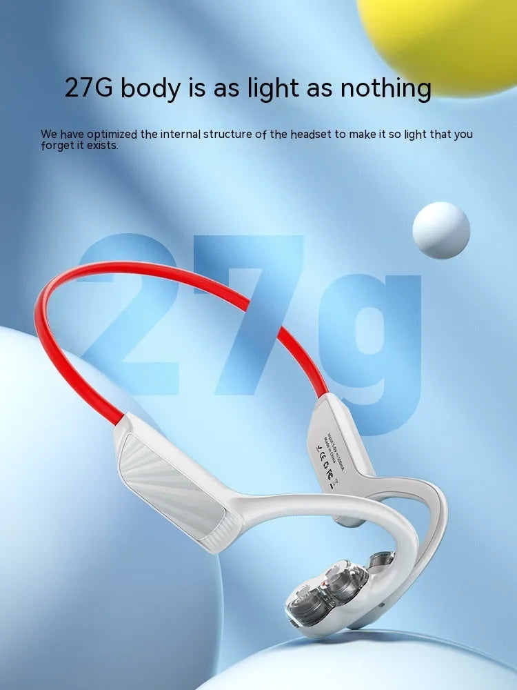 BH520 air conduction Bluetooth headset in black and gray with neckband design and ear hooks