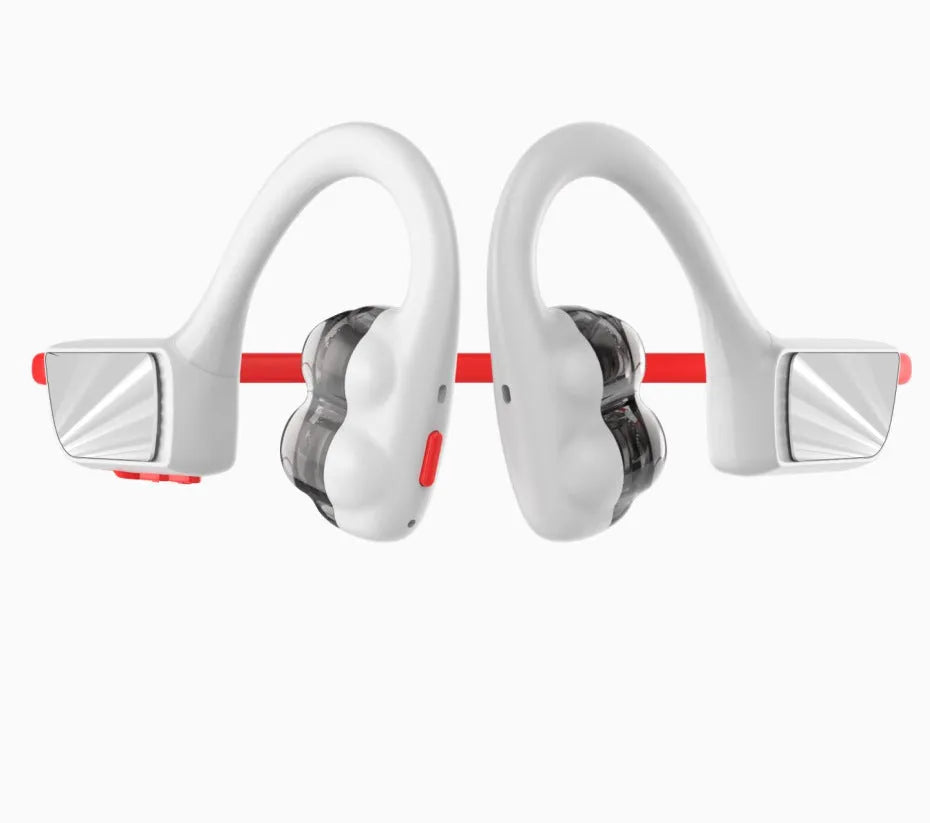 BH520 air conduction Bluetooth headset in black and gray with neckband design and ear hooks