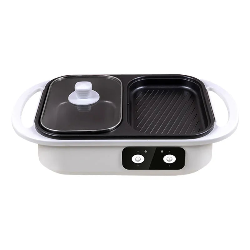 Roast all-in-one electric cooking pot with knob control and 20cm pot mouth, green colour