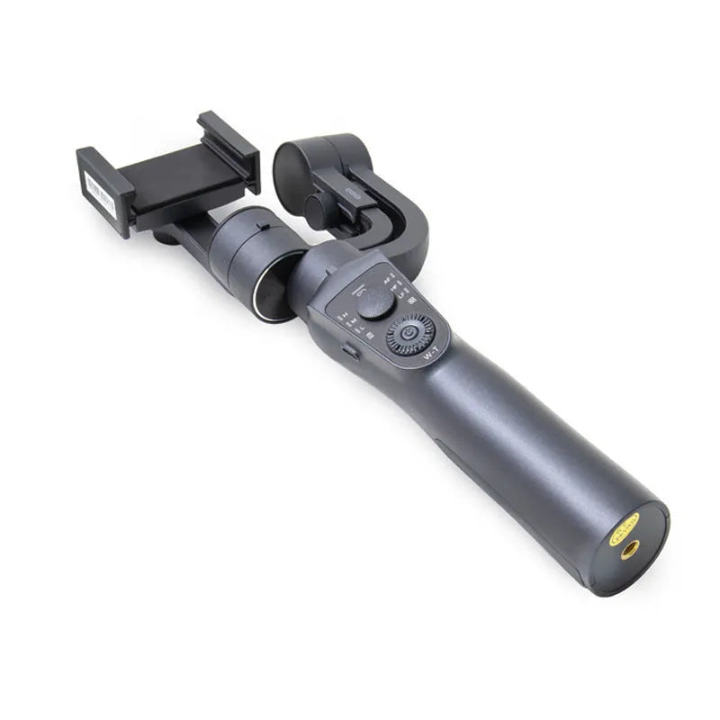 Black three-axis handheld gimbal stabilizer for mobile phones with tripod and cases