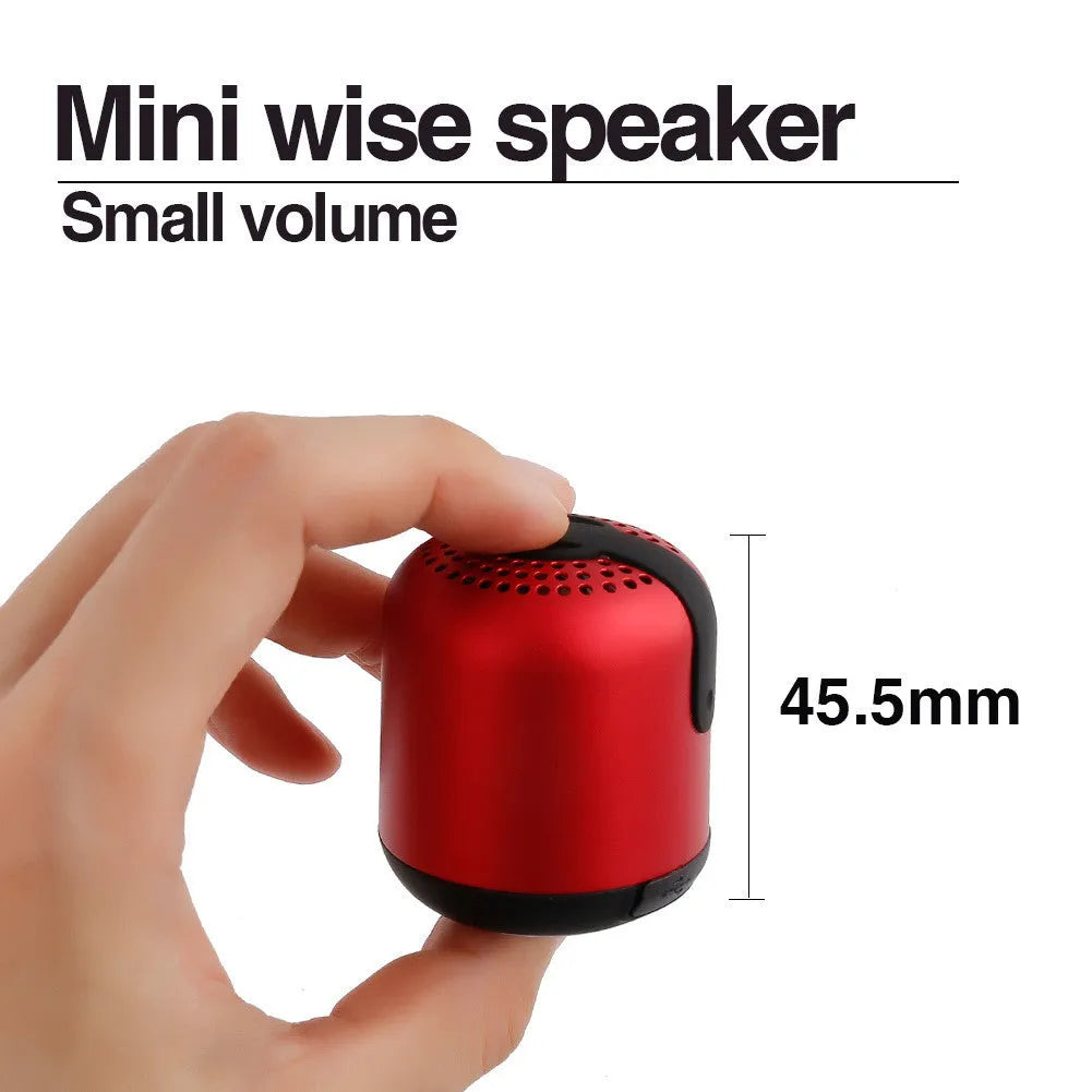 Hieha small cylindrical metal Bluetooth speaker in black, gold, pink, red or silver colour.