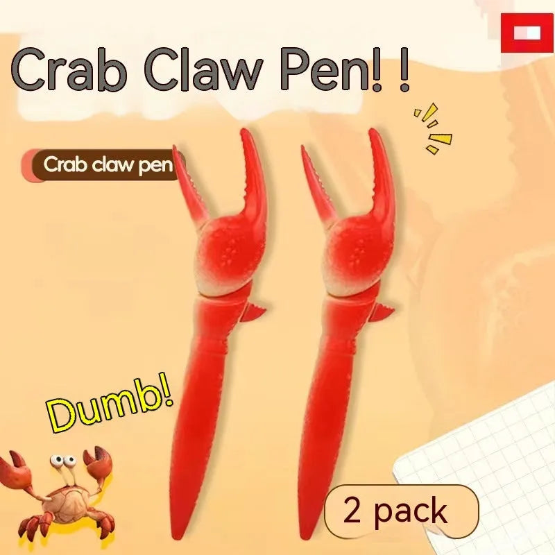Crab-shaped ballpoint pen with pressing can clip mechanism and personalised crab design