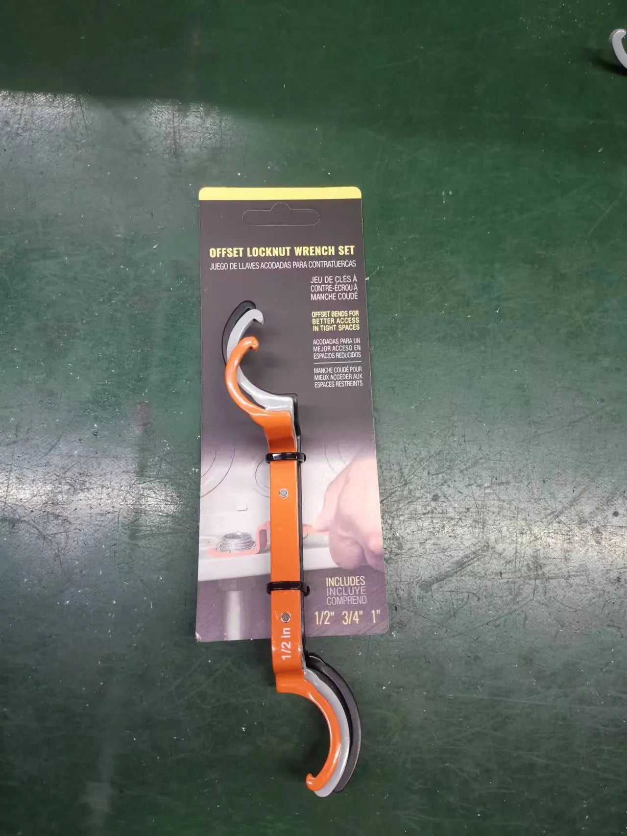 Crescent magnetic suction wrench set with orange, grey, and black adjustable spanners