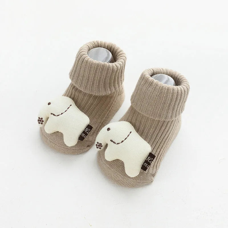 Baby non-slip dispensing glue socks in combed cotton for children floor use