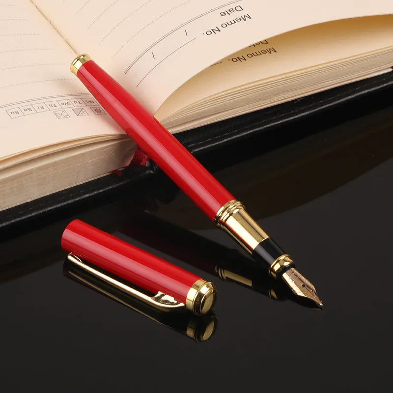 Red and black metal ink pens with 0.5mm Yijin nibs for business and student writing