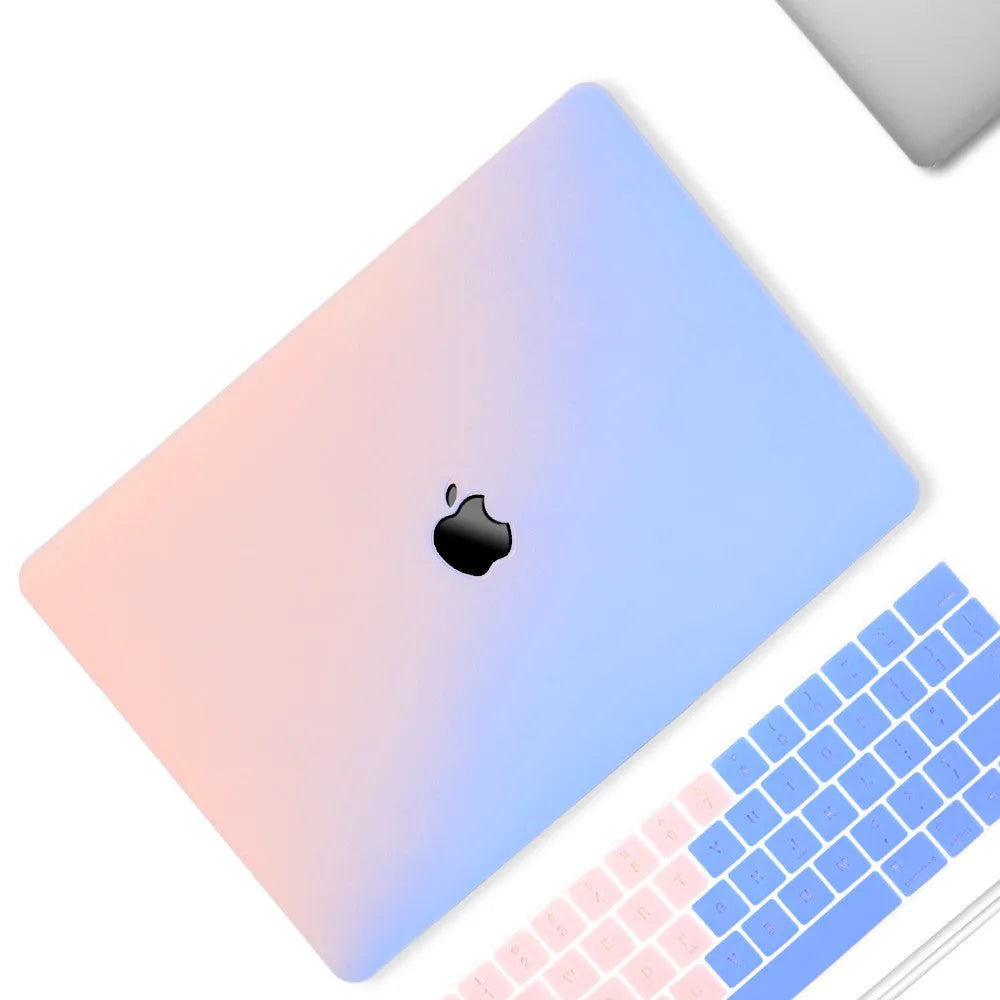 Compatible MacBook Pro protective shell with thin design, mini buckle, and keyboard film in black