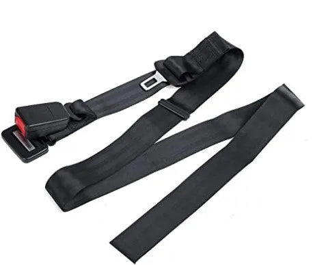 Pregnancy seat belt support in black, beige, and red colour options with wrap-around design