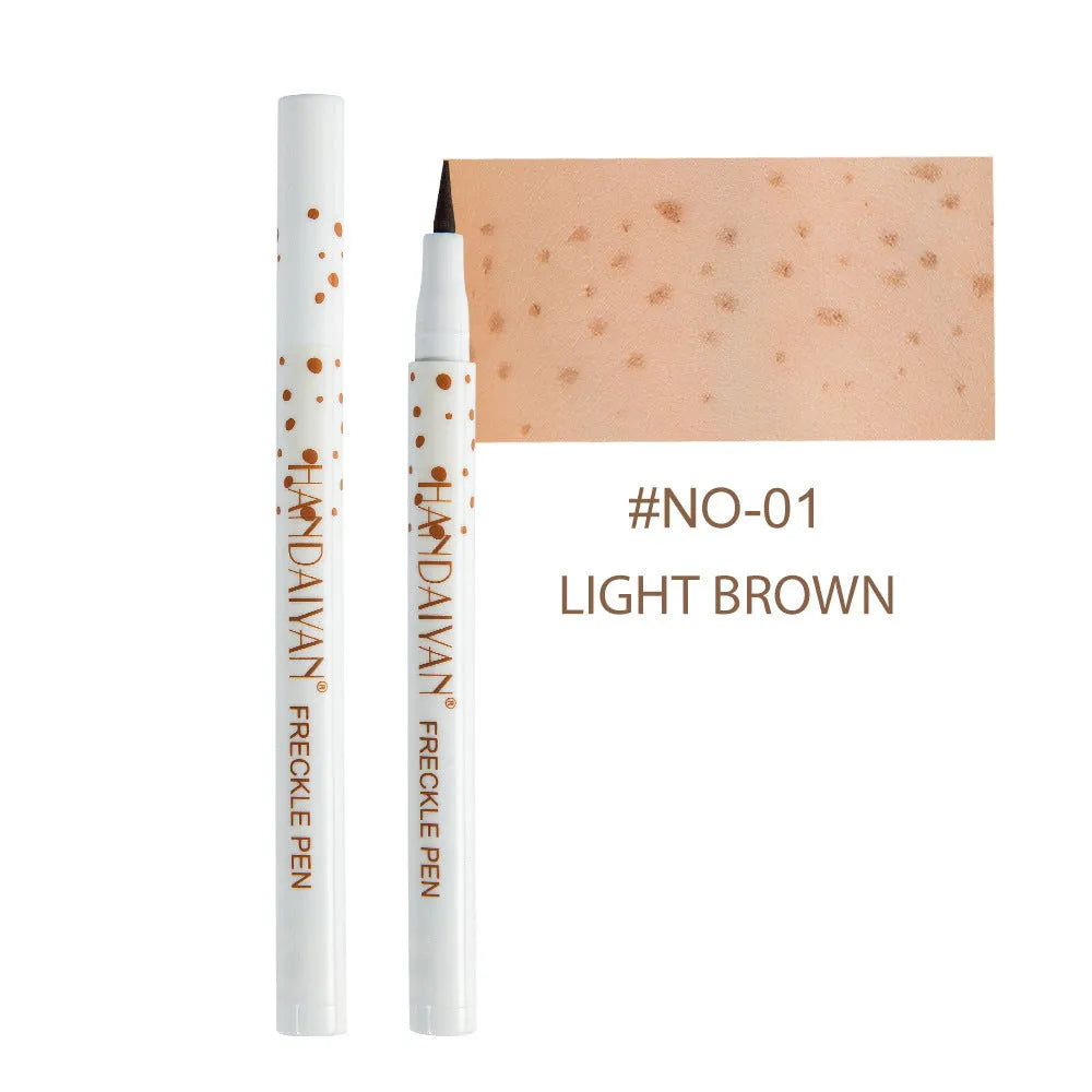 Dark brown freckle pen with precision tip for waterproof face and body makeup application