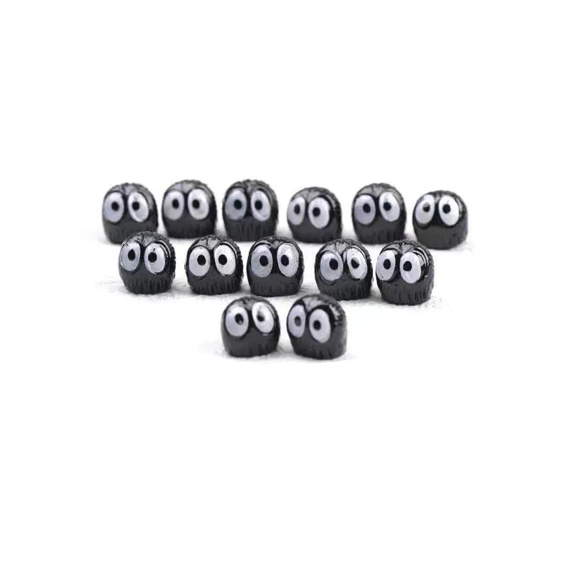 Small black cartoon car briquette resin decoration with traceless glue